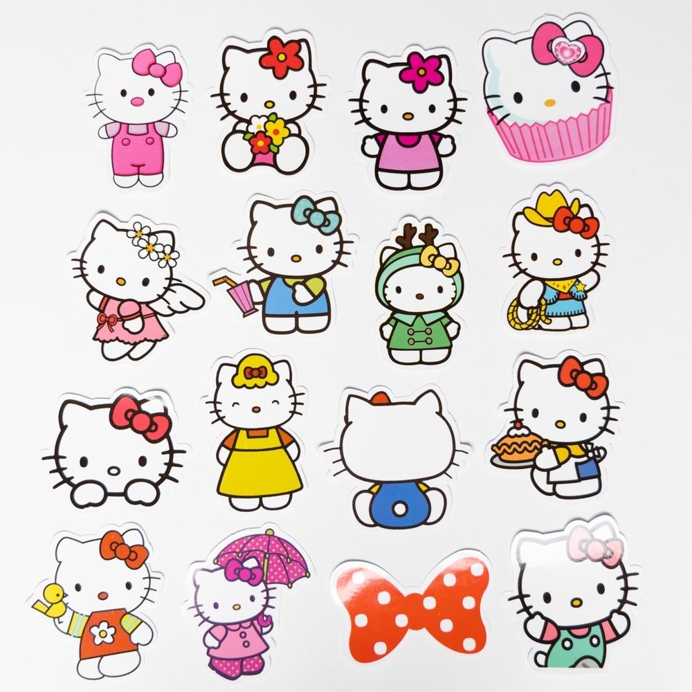16 pcs Hello Kitty Sanrio Vinyl stickers decals